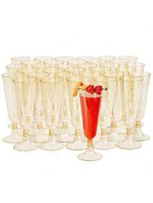 5/10 Pieces Reusable 4.5 Ounces Clear Plastic Champagne, Clear Plastic Champagne Flutes, Shatterproof Plastic Cups For Parties, Weddings And Large Events Back To School, Suitable For Weddings And Outdoor Celebrations, Champagne Flutes Plastic