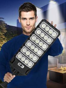 12000W Solar Powered Super Bright 18000lm Outdoor Street Light, Industrial Lighting Wall Lamp With Lithium-Ion Battery, Solar Panel Charging, Long-Lasting All-Night Illumination, Motion Sensor, 3 Lighting Modes, Suitable For Home, Yard, Garage Lighting - 28/120/264/352/440/528 LED - Black - View 16