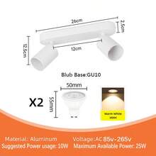 CANMEIJIA Spot encastré au plafond GU10, lampe de plafond moderne en aluminium, spots simples/doubles/triples/quadruples, noir/blanc, avec ou sans ampoules, installation facile, convient pour couloir, entrée, vitrine, pièce, cuisine, hall d'exposition, salle de lecture, salle à manger, bar, chambre, café, salon, magasin de vêtements