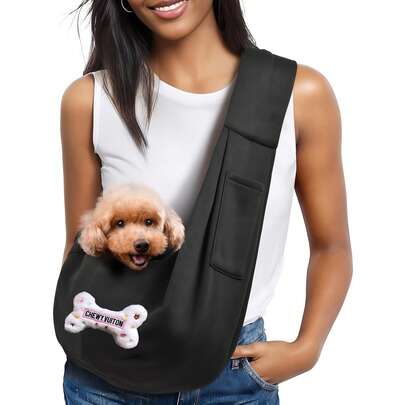 Christmas Dog Accessories, Pet Sling Bag Breathable Foldable Dog Carrier Outdoor Portable Pet Cat Carrier, Pet Supplies Small Dog Harness, Classic Pouch And Classic Harness Suitable For 3-10 Lbs Pets