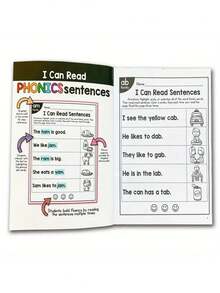 Phonics Short Passages For Children's English Reading Comprehension, Preschool Phonics Common Rules Workbook