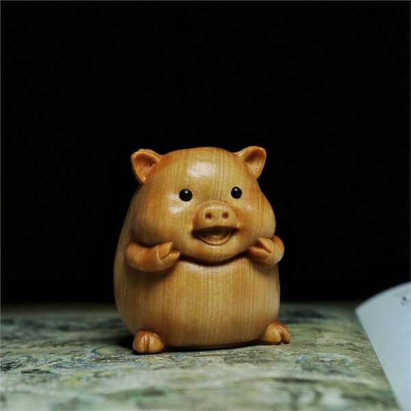 1pc Handmade Wooden Mouse Figurine - 1 Piece Vintage Mouse Sculpture, Home Decor, Tea Ceremony Accessory, Creative Animal Decoration, Charming Wooden Desk Decor Suitable For All Seasons