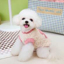 24 件羊毛 Dragonite 毛衣、猫咪保暖衣服、宠物四脚加厚外套、加厚防风保暖衣服、休闲牵引带扣秋冬外套、小型犬服装、新款狗狗衣服、四脚加厚防风休闲毛衣、狗狗针织毛衣、动物背心双面毛绒毛衣、厚背心 - 粉色 - 查看 9