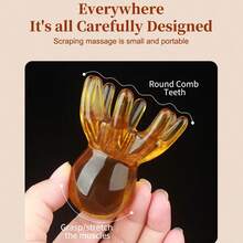 1 件大号章鱼发刷，多功能 8 触手按摩梳，适用于头皮、颈部、背部和全身，由树脂材料制成 - 彩色 - 查看 3