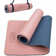Hirola Tapete de Yoga con Correa, 13 pulgadas grueso, Tapete de doble cara, Antideslizante, Tapete profesional de TPE para Entrenamiento de yoga, pilates y Ejercicios de piso - Rosa/Azul - Ver 2