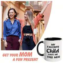 1pc Birthday Gifts Coffee Mug For Mom Dad From Daughter Son Christmas Gifts For Mother Father - My Favorite Child Gave Me This 11oz Cup - Thank You Appreciate Presents For Parents Coffee Mug - Gift For Mother's Day - 白色 - 查看 6