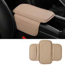 Cojín Universal para reposabrazos de coche, cubierta protectora de cuero PU transpirable para caja de consola central, reposabrazos antiarañazos PGUM - GRIS 1 PIEZA - Ver 7