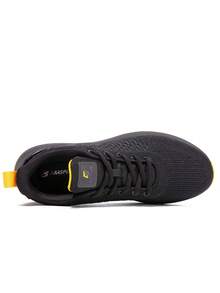 baasploa Men's Sneakers, Fashionable Thick-Sole Casual Sports Shoes, Lightweight Non-Slip Outdoor Running Shoes, Fitness Shoes, Outdoor Hiking Shoes, Brand Sports Shoes, Suitable For All Seasons, Size 41-46 - màu đen - Xem 5