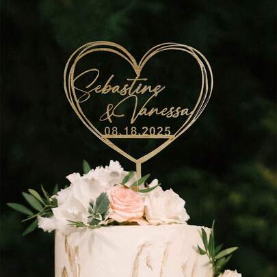 Topo de bolo personalizado para casamento, noivado, aniversário, estilo rústico, com os dizeres Sr. e Sra., ideal para festas e aniversários. Decoração para bolos de festa. Estilo industrial.