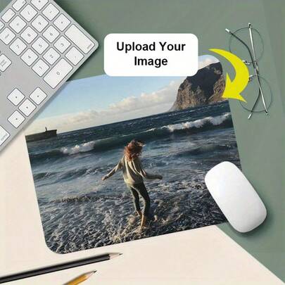 1 pieza Alfombrilla de ratón personalizada con base de goma antideslizante, lavable, alfombrilla de ratón de juego personalizada, adecuada para cumpleaños, Día de la Madre, Día del Padre, fiesta de oficina - Usa tu logo/imagen/texto, alfombrilla de ratón grande