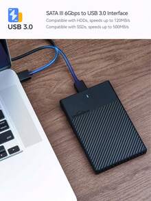 UnionSine : Slim 2.5" SSD/HDD Enclosure - USB 3.0 5Gbps For SSD, Up To 100MB/S For HDD - Tool-Free Setup Supports Up To 2TB, Ultra-Portable Design