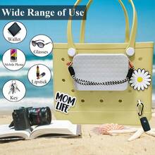 GBYAN Silicone Phone Holder With Charms For Bogg BagZipper Phone Case With Handle Beach Tote Bag Accessories Insert Wallet With Key Holder Gray - 灰色的 - 查看 2
