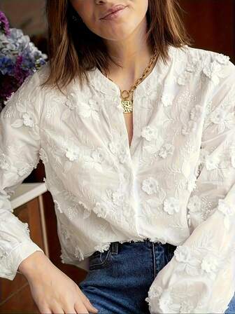 Blusas de manga larga blancas, atuendos casuales elegantes para salidas, festivales y regreso a la escuela para mujeres