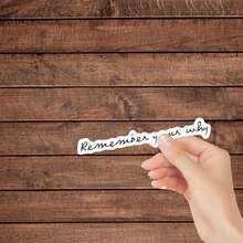 1/3pcs Remember Your Why Sticker, Motivational Sticker, Positive Quote Sticker, Positivity Sticker, Water Bottle Sticker, Laptop Sticker,Self-Adhesive, Single Use, Fade-Resistant, Perfect For Laptops, Water Bottles, Cars - Black and White - View 10