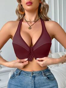 Morelect Reggiseno intimo da donna, per uso quotidiano, chiusura anteriore, con supporto e sollevamento, traspirante, confortevole, morbido