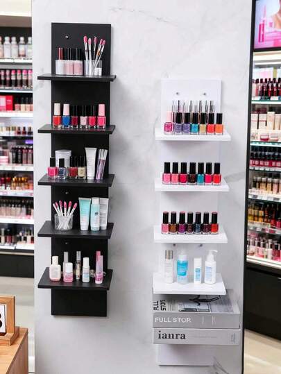 1 st flerskiktad dekorativ hylla för hemförvaring, modern vardagsrumsdisplay för leksaker, böcker, tidskrifter, kosmetika, träväggmonterad förvaringshylla