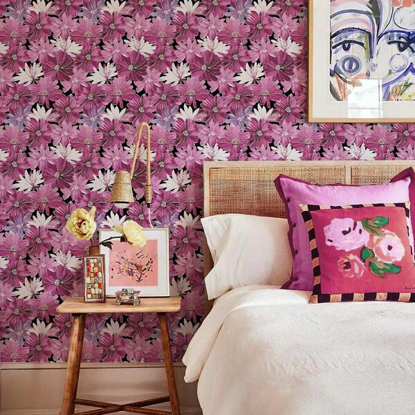 1 PC Vibrant Floral Pattern Self-Adhesive Wallpaper, Premium Vinyl PVC Material – Peel And Stick For Home Decor, Cabinet Renovation & Furniture DIY, Adding Modern Botanical Flair To Bedrooms, Living Spaces & Interior Designs