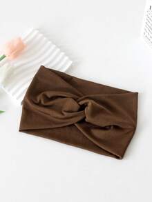 1 pieza Diadema deportiva casual de yoga extra ancha con diseño cruzado para mujer, accesorio de moda para uso diario, regalos, viajes, regalos para mujeres, artículos para el cabello, rellenos de calcetines