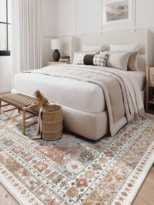 Vintage European Bohemian Oriental All-Over Upgraded Fabric & Material Delicate Clear Decorative Crystal Velvet Rug, With Striped Texture, Soft Crystal Velvet Material Without Pile, Suitable For Bedroom, Living Room, Closet, Children's Room, Multi-Purpose Room, Casual Home Decor, Room Decor, Exotic Style Carpet, Easy Cleaning And Maintenance For Home Use - Red - View 12