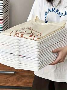 Set di pannelli per conservazione di indumenti senza pieghe - Organizzatori salvaspazio per magliette, camicie e maniche corte, rastrelliere pieghevoli in plastica per armadio e bagno