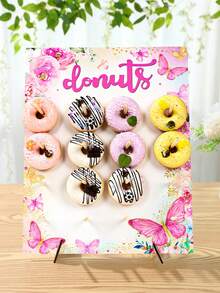1set 9/16Holes Donut Wooden Display Stand, Rack Household Donut Display Rack Party Food Placement Rack, Flowers Butterfly Display Stand,1st Birthday Wedding Family Event Party Food Rack, Donut Display Wooden Stand, DIY Dessert Cake Decorations, Kitchen Decorations, Thanksgiving Christmas Party Kitchen Cooking Stand, 2026 New Year Decoration,Birthday Gifts, Party Gifts Favor,Babe Shower Decor,