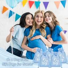 10/20 piezas Bolsas de regalo de satén con cordón "Es un niño", decoraciones unisex para baby shower, suministros para fiestas, regalos para invitados de baby shower, revelación de género, favores de fiesta de baby shower, mamá de niño, embarazo, despedida de soltera, 1er cumpleaños, primer cumpleaños, artículos esenciales para bebé, rosa, anuncio de bebé, anuncio de embarazo - Multicolor - Ver 4