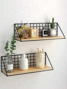 Wall Shelf With Hooks - Iron & Wood Entryway Organizer For Keys, Hats. Space-Saving Storage For Home, Office. Great Gift For Organizers, Homeowners, New Movers. Perfect For Housewarming, Christmas, Birthday