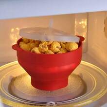 Heat-Resistant Foldable Microwave Popcorn Bowl With Lid