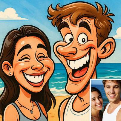 1 Stück personalisiertes Foto zu Cartoon Porträt - individuelles Geschenk für Familie und Freunde - gerahmter/ungerahmter Leinwanddruck - moderne Heimdekoration - lade dein Foto hoch - Wohnzimmer, Schlafzimmer, Bürodekoration - unvergessliches Geburtstags-, Jahrestags-Geschenk - hochwertige, individuelle Wandkunst, Cartoon-Stil Kunstwerk, lebendige Illustration, Design, beständiges Material