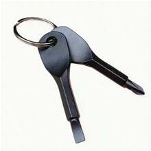 2件套迷你螺丝刀钥匙扣，小巧金属工具，日常使用，无需用电，多功能迷你口袋螺丝刀套装，包含一字螺丝刀头和各种螺丝刀头，便携式钥匙扣维修工具，适合户外露营、EDC装备 | 小巧设计 | 耐用钢材，螺丝刀头，厨房工具 - 彩色 - 查看 10