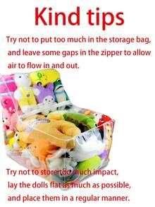 Borsa portaoggetti da divano di grandi dimensioni da 60 cm, coprisedile trasparente per bambole e peluche, poggiapiedi contenitore in PVC lavabile e durevole per animali di peluche, organizzazione domestica (esclusi i giocattoli di peluche)