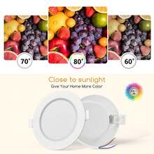 Aigostar Foco empotrable led techo,Iluminacion 9W equivalente 72W, Downlight Led Techo Redondo, 6500K Luz blanca fria, Ojos de buey de led, Ф118-128mm, 6 pack - Redondo-9w-6500k - Ver 4