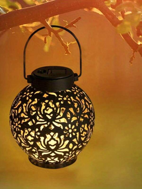 1PC Solarlights,Solar Outdoor Lights,Solar Bamboo Lantern,Solar Lantern Outdoor Waterproof Solar Light For Outdoor Hanging Solar Light Outdoor Solar Light Decoration For Garden,Yard,Patio,Porch,Trees,Lawn,Path,Retro And Exquisite,Metal,European-Style Wrought-Iron Decorative Hanging Ornaments.They Are In A Baroque Style And Serve As Decorative Hanging Pieces,Wall Decor,Room Decor,Home Decor,Fall Decor
