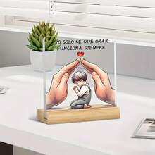 Acrylic Decoration With Inspirational Message " Yo Solo Se Que Funciona Siemre" - Heartwarming Prayer Room Decoration, 2D Flat Printing, For Decorating Your Home, Office, Mother's Day, Valentine's Day, Anniversary, Birthday, Graduation, Thanksgiving