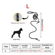 1条夜光尼龙免手持狗绳，多功能肩带/斜挎带，适合小型、中型和大型犬 - 彩色 - 查看 21