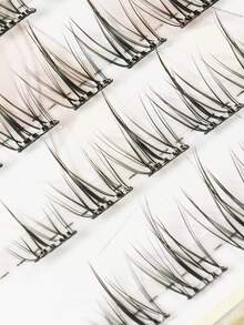 36pcs Glue-Free Eyelashes, Segmented Slouchy 3-Step Eyelashes, Natural Looking Reusable Lashes Without Glue, Suitable For Beginners, Can Be Worn Daily, For Performance, Work, Dates, Halloween Cosplay, Eyelash Extension, Korean Style - C - View 4