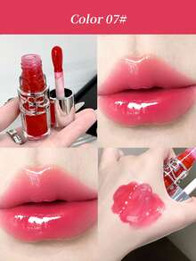 Gege Bear 1pc Glossy Hydrating Moisturizing Plump Glass-Like Lip Gloss, Long-Lasting And Non-Sticky - 彩色 - 查看 11