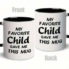 1pc Birthday Gifts Coffee Mug For Mom Dad From Daughter Son Christmas Gifts For Mother Father - My Favorite Child Gave Me This 11oz Cup - Thank You Appreciate Presents For Parents Coffee Mug - Gift For Mother's Day - 白色 - 查看 5