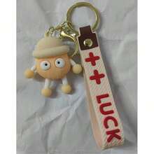 1 pieza Lindo llavero de bola de carbón de dibujos animados, colgante de muñeco de peluche creativo, accesorio para bolso, regalo de pareja, accesorio popular