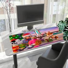 1pc Large  Mouse Pad With Festive Cartoon Pups Design - Non- Rubber Base, Washable Desk Mat For Office, Gaming, Home Decor - Holiday & Playful Characters Computer Accessory, Large Mouse Pads For Desk, School Desk Accessory, Fun Design, Functional Artwork
