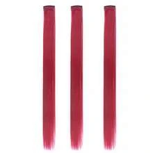 Clip In Hair Extensions 22 Inch 20Pcs/10Pcs Colored Hair Extensions Party Highlights Long Straight Synthetic Hairpieces For Women