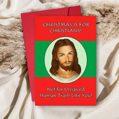 1PCChristmas Greeting Card For Devout Christians Perfect For Religious Gift Giving During The Holiday Season Ideal For Church Members And Faith-Based CelebrationsEnvelope + Greeting Card