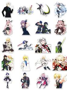 50pcs Anime Stickers, The Seraph Of The End Stickers, Anime Decor, Anime Merchandise, Cool Stickers, Anime Decoration, Anime Gift, Anime Toys, Waterproof Vinyl Stickers For Laptop, Phone, Car, Skateboard, Water Bottle, Scrapbook, Computer, Notebook - A - View 6