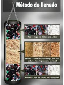 Saco de Entrenamiento,150 Saco de Boxeo Profesional,Premium PU Saco de Boxeo de 5 Piezas con Ganchos y Cadena de Acero Inoxidable,Guantes de Boxeo,para Boxeadores en Gimnasio,Lucha. - 1 - Ver 6