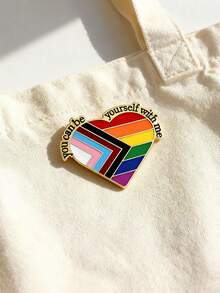 高品质LGBT骄傲珐琅徽章，可定制彩虹心形胸针，珠宝礼品 - 1件 - 查看 1