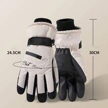 Skihandschuhe zum Skifahren, Snowboarden und Autofahren, Herren Winter Ski Schneehandschuhe wasserdichte, warme und rutschfeste Touchscreen-Handschuhe mit Reißverschluss - Blau - Übersicht 3