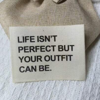 Große Baumwoll-Kleidungsetiketten, Muster mit englischem Text, Bekleidungsmarke und handgefertigten DIY-Projekten