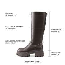 Women's Knee High Boots Platform  Chunky Low Heel Solid Color  Comfortable Fashionable  Festival Boots For Fall And Winter - màu nâu - Xem 4