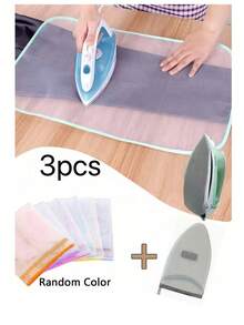 1 pieza/2 piezas/3 piezas Set de protectores de hierro premium y alfombrilla de malla resistente al calor, duradera, fácil de instalar, protectores de plancha de vapor, almohadilla protectora de planchado adecuada para uso diario, red de aislamiento de planchado gruesa para abrigos, trajes, ropa de trabajo
