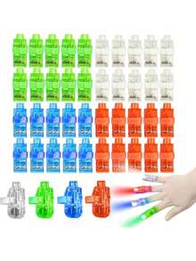 5/10/20/40 piezas Luces de dedo LED, Linternas mini a pilas, Linternas de dedo LED de múltiples colores, Adecuadas para regalos de cumpleaños, bares, fiestas, Pascua, Halloween, Navidad y Año Nuevo, Accesorios de fiesta de luz nocturna (con pilas) - Unitalla - Ver 8